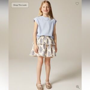 Crewcuts Blue and Cream Floral Skirt ,
